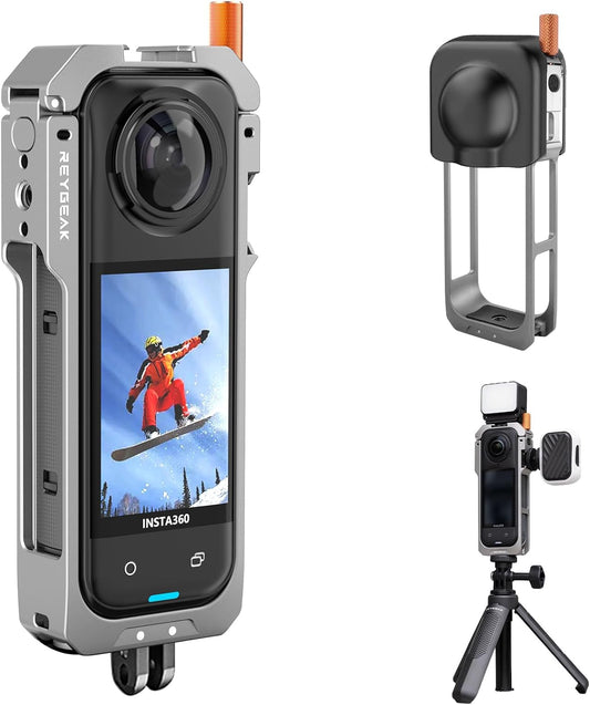REYGEAK Insta360 X5 Protective Cage with Silicone Lens Cover