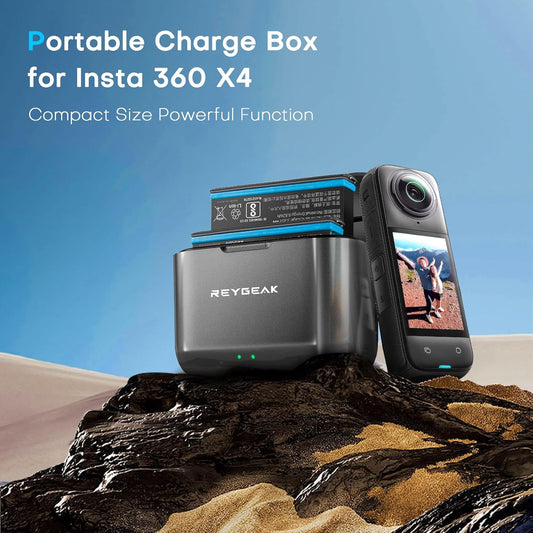 REYGEAK Batteries and Lighting Charger for Insta360 X4