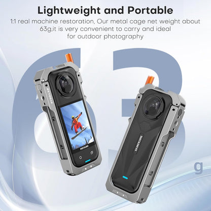 REYGEAK Insta360 X5 Protective Cage with Silicone Lens Cover